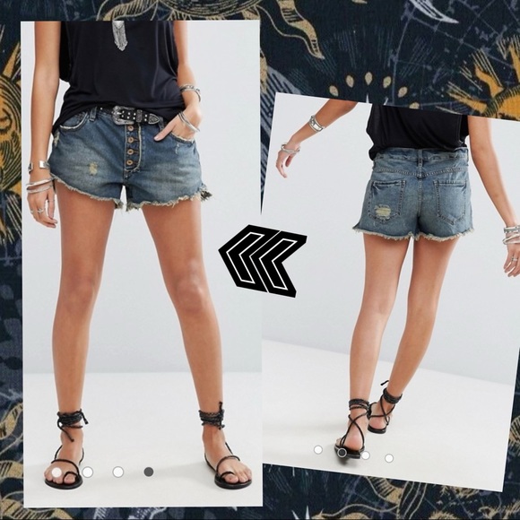 FP ✨NWOT Runaway Low-Rise Button-Fly Cutoff Shorts - Picture 10 of 13